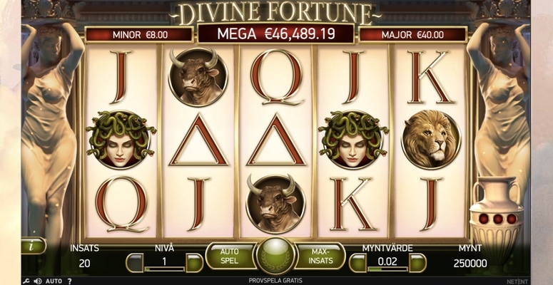 Spela spelautomaten Divine Fortune med free spins och bonus