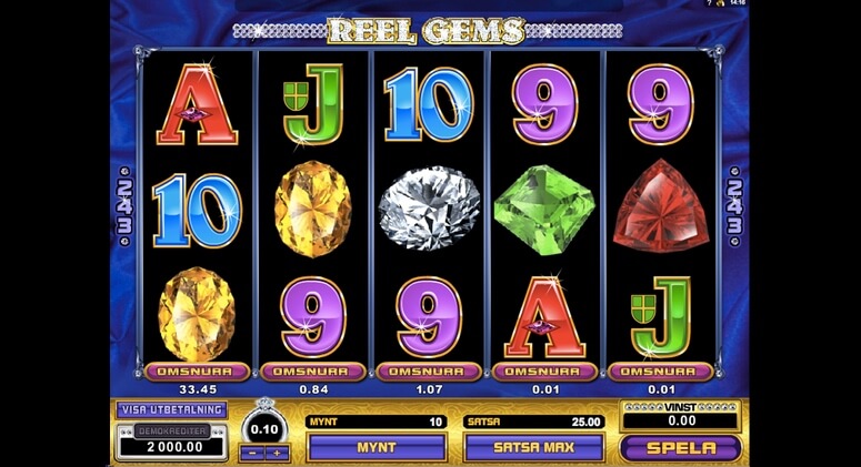 Spela Reel Gems med free spins och bonus