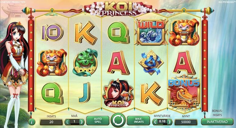 Vinn bonus och free spins på Koi Princess