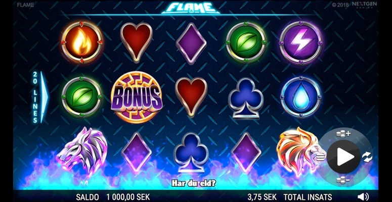 Vinn bonus och free spins på Flame