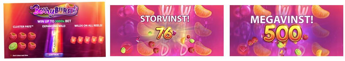 Skärmbilder från BerryBurst NetEnt slot