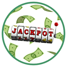 Jackpot slots med pengar i bakgrunden