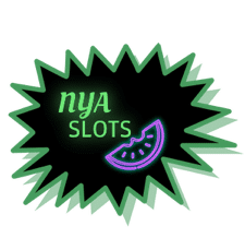 Etikett med texten nya slots och melonsymbol