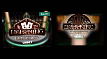 Unibet Lightning black jack och Unibet Ligtning roulette