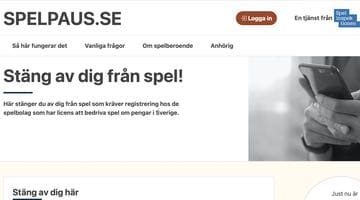 Bild från nya versionen av spelpaus.se