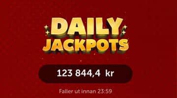 Texten Daily Jackpots och jackpottsumma