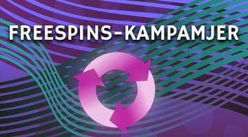 Texten freespins-kampanjer och cirkel med pilar.