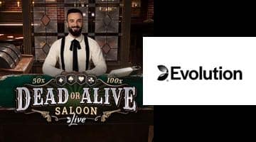 Bild på Dead or Alive Saloon och Evolutions logga.