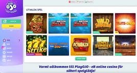 Bild på utvalda spel i PlayOJO casino