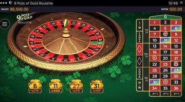 Fyra utvalda lyckonummer i 9 Pots of Gold Roulette