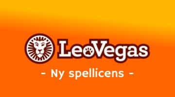 Leovegas logga plus texten "Ny spellicens" under loggan