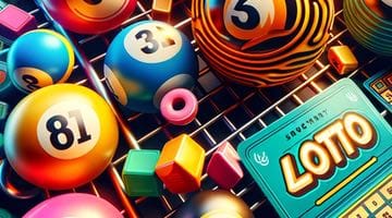 Bingobollar och lottkupong som illustrerar nummerspel och lotterier.