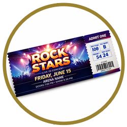 En konsertbiljett till "Rock Stars".