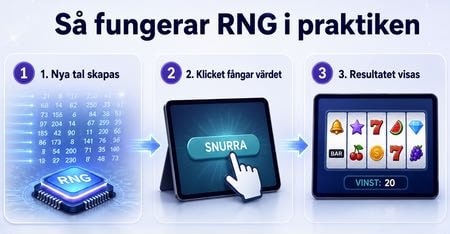 Illustration som visar hur RNG fungerar i casinospel